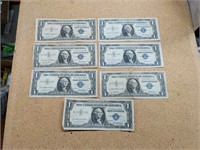 Collection of seven 1957 $1 Silver Certificate