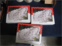 3 glass santa dishes (NIB)