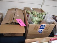2 boxes of decorative fruits & gourds