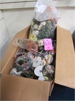 1 box of misc floral decor & other