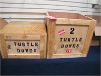 2 diff. size wood crates