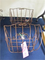 2 wall mount decorative metal baskets