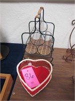 Wine rack & heart shaped tray