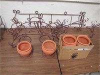 4 wall mount decor pcs 3 w/ clay pots