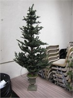 Lighted faux Christmas tree w/ planter stand