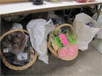 2 baskets and 3 bags of craft material