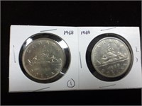 1968/1969 Canadian Nickel Dollars