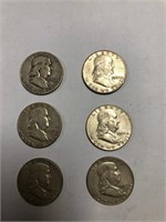 1952, 1960, 1962, 1963 Liberty Half Dollars