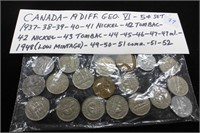 Canada 19 Geo. VI 5 cent set