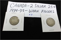 Canada 25 cent pieces