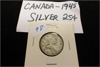 Canada 1945 25 cent piece