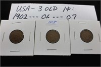 USA 3-1 cent pieces