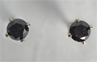 14kt White Black Diamond (0.22ct) Earrings