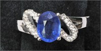 Sterling Silver Sapphire CZ Ring