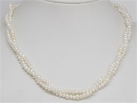 Sterling Silver 3.5mm Freshwater Pearl Necklace