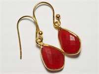 Sterling Silver Red Agate Earrings