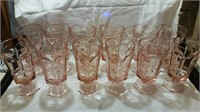 Set of 12 glasses Pink