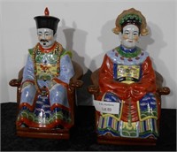 Chinese Emporer & Empress Porcelain Statues