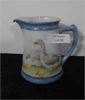 Pottery Pitcher with Geese Design