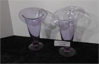 Pr of Contemporary Glass Vases