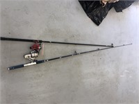 2 fishing poles with spinning reels