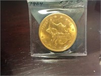 1904 gold twenty dollar coin