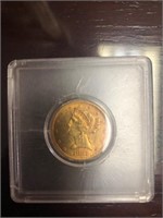 1881 gold five dollar coin