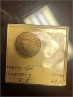 1834 gold five dollar coin