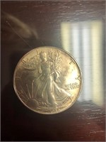 1986 silver one dollar coin