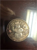 1991 Happy holidays fine silver coin