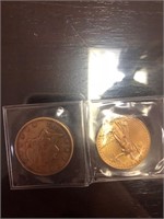 one gold $20 coin & one gold $50 coin