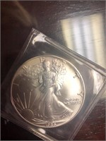 1986 fine silver one dollar coin