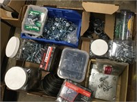 Assorted box electrical supplies bolts screws Wire