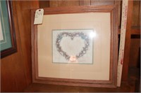 framed matted artwork heart