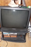 Philips TV, stand, VHS
