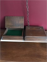Set of wooden boxes - felt lined