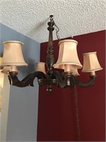 Two Cherry Wood Hand carved Hanging lights