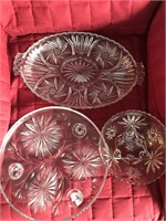 Crystal Serving Trays and Bowl