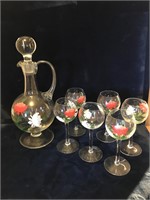 Flowered glass set
