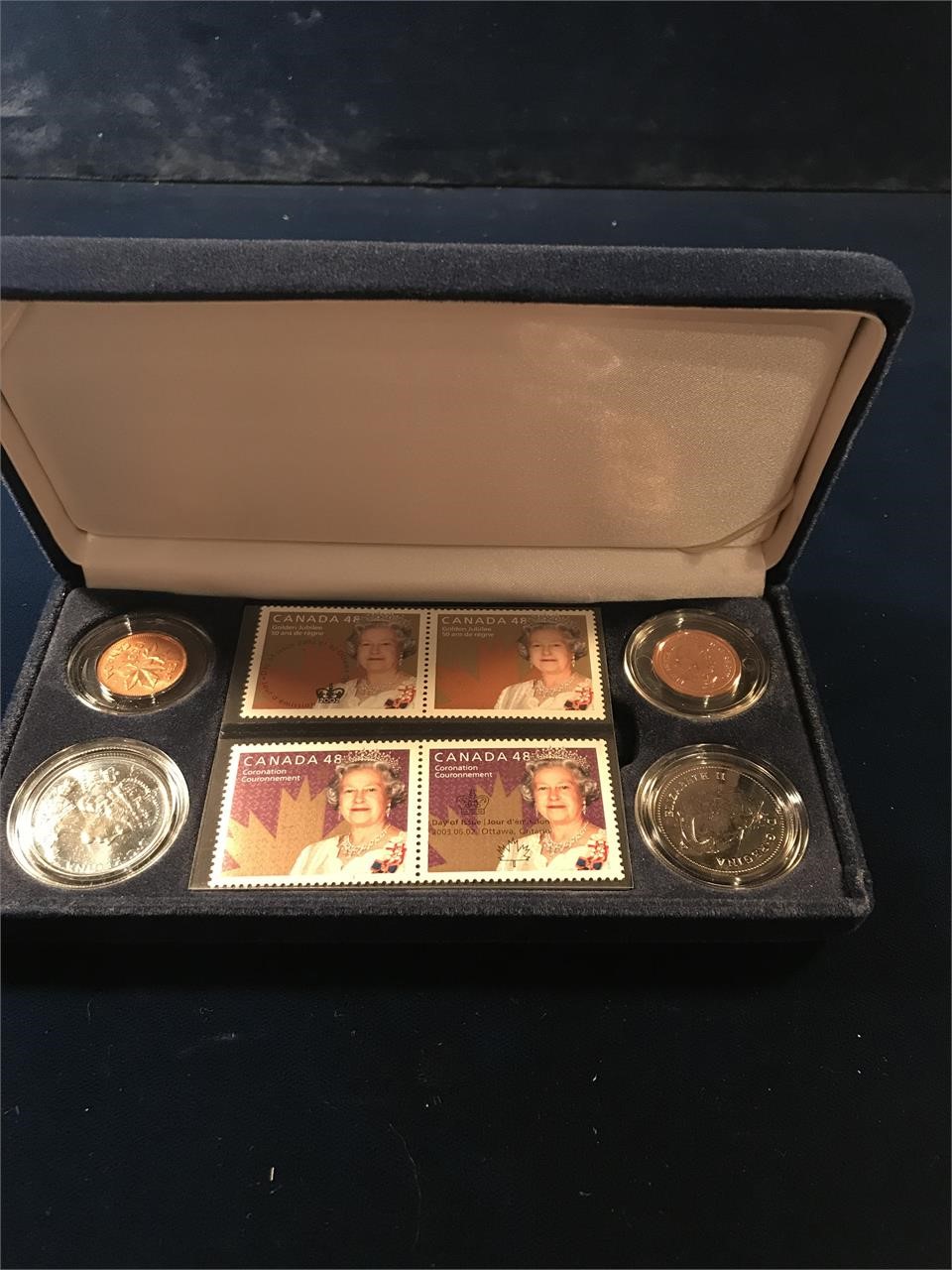 2003 Queen Elizabeth II Coronation Stamp & Coin Set 