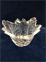 Crystal? - glass dish with solid plastic fruit