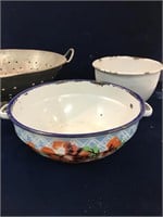 Enamelware and strainer