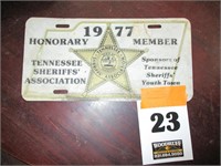 1977 Sheriff License Plate