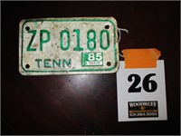 1985 Motorcycle License Plate
