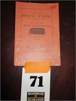 Aspen HIll Stock Farm Book  -M'Boro TN , Hogs