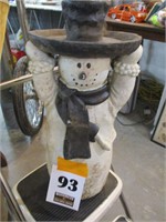 Heavy Pottery Snowman 21" Tall