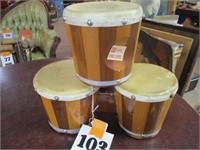 Set Of 2 Old Bongo Vintage Drums