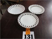 Milk Glass Plates ( 3 pcs)