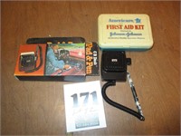 CB radio toy & vintage First aid kit (2pcs)