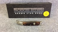 Rough Rider Knife - Brown Stag Bone